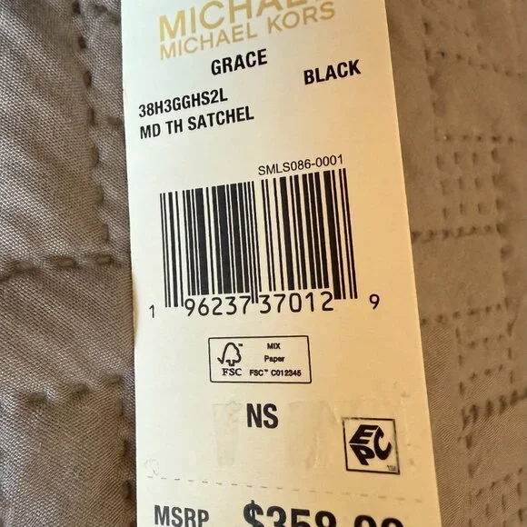 Michael Kors Grace Medium Satchel in Black - Picture 6 of 6